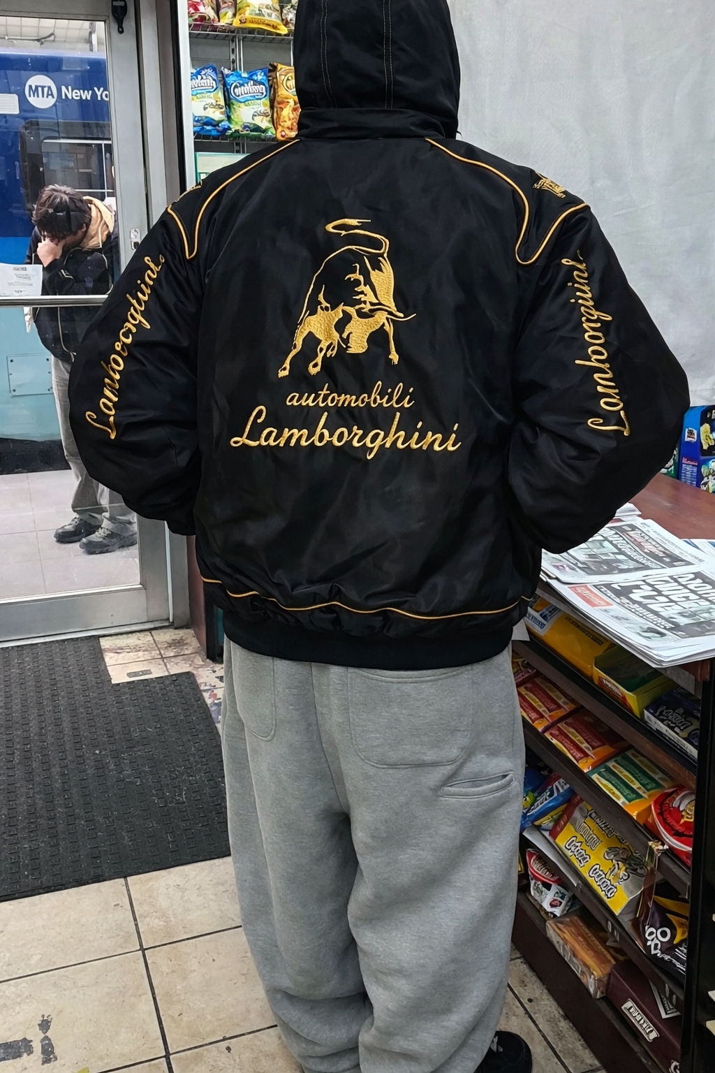 Lamborghini Racing Puffer Jacket – Black & Gold