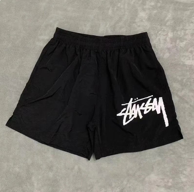 Stüxxssy Signature Fleece Shorts – Black (Cream Drawcord)