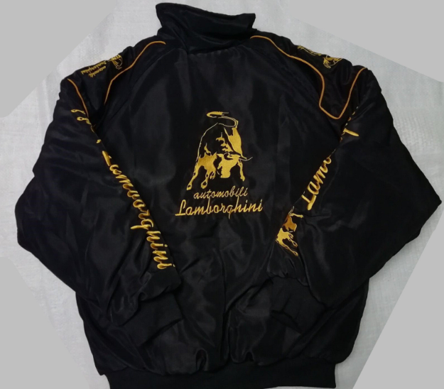Lamborghini Racing Puffer Jacket – Black & Gold
