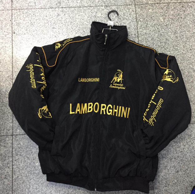 Lamborghini Racing Puffer Jacket – Black & Gold